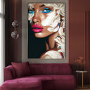 Quadro Stampa su Tela Sguardo Azzurro - CupidoDesign