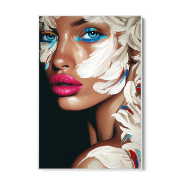 Quadro Stampa su Tela Sguardo Azzurro - CupidoDesign