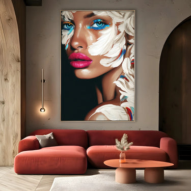 Quadro Stampa su Tela Sguardo Azzurro - CupidoDesign