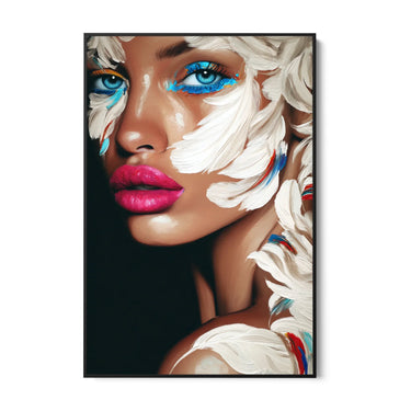 Quadro Stampa su Tela Sguardo Azzurro - CupidoDesign