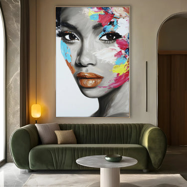 Quadro Stampa su Tela Sguardo Bianco - CupidoDesign