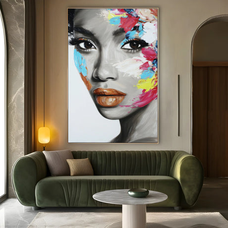 Quadro Stampa su Tela Sguardo Bianco - CupidoDesign