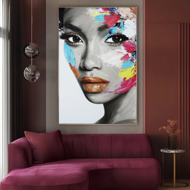 Quadro Stampa su Tela Sguardo Bianco - CupidoDesign