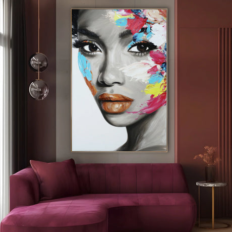 Quadro Stampa su Tela Sguardo Bianco - CupidoDesign