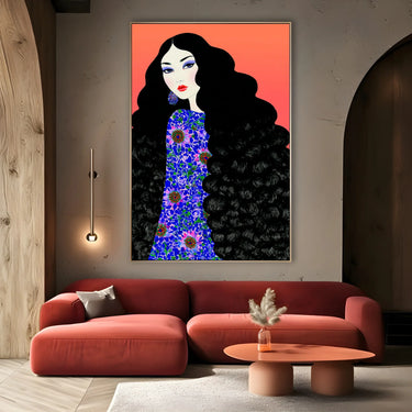 Quadro Stampa su Tela Sguardo Cremisi - CupidoDesign