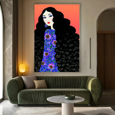 Quadro Stampa su Tela Sguardo Cremisi - CupidoDesign