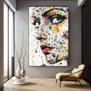 Quadro Stampa su Tela Sguardo Multicolor - CupidoDesign