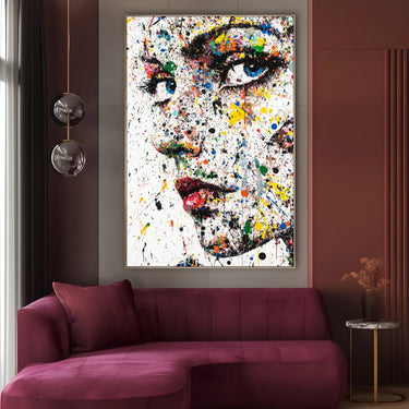 Quadro Stampa su Tela Sguardo Multicolor - CupidoDesign
