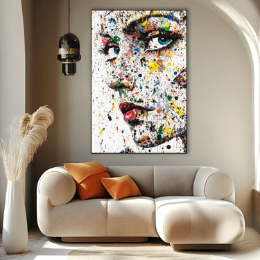 Quadro Stampa su Tela Sguardo Multicolor - CupidoDesign