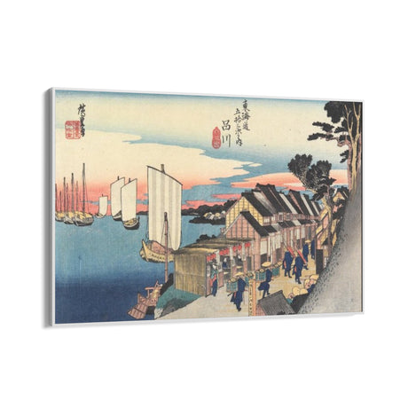 Quadro Stampa su Tela Shinagawa, Le cinquantatré stazioni del Tōkaidō, Utagawa Hiroshige - CupidoDesign