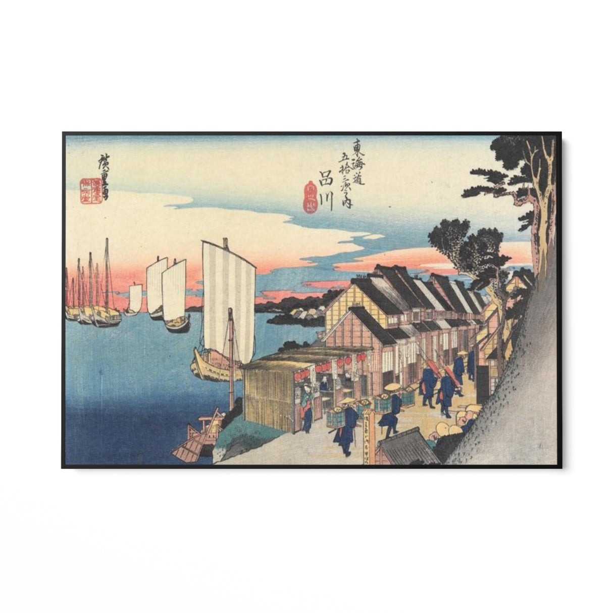 Quadro Stampa su Tela Shinagawa, Le cinquantatré stazioni del Tōkaidō, Utagawa Hiroshige - CupidoDesign