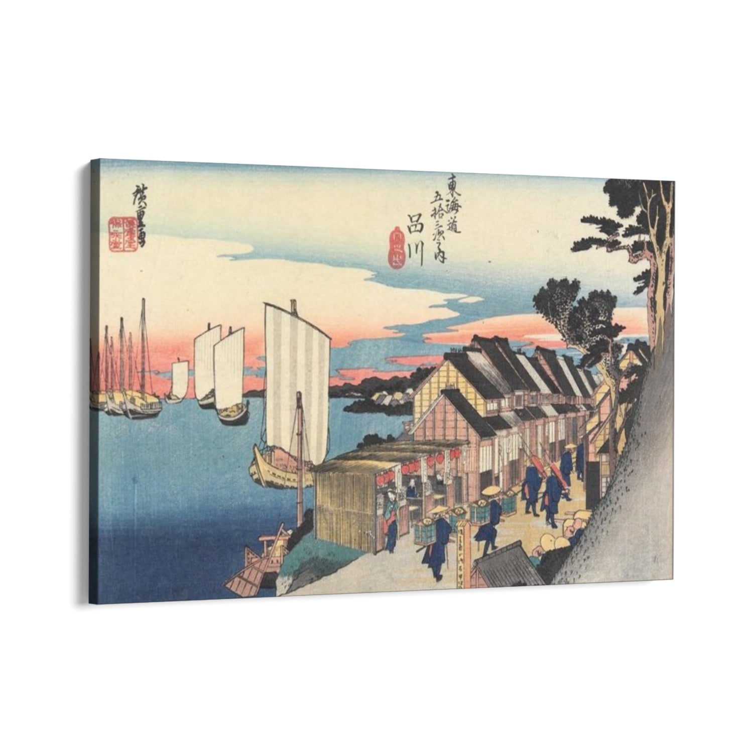 Quadro Stampa su Tela Shinagawa, Le cinquantatré stazioni del Tōkaidō, Utagawa Hiroshige - CupidoDesign