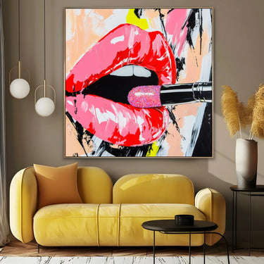 Quadro Stampa su Tela Sorriso Rosa - CupidoDesign