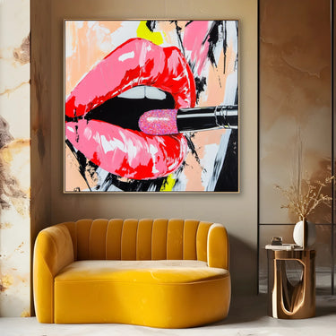 Quadro Stampa su Tela Sorriso Rosa - CupidoDesign