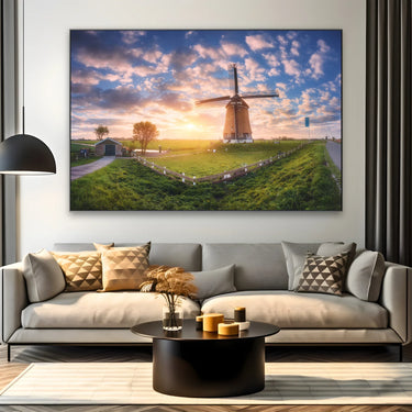 Quadro Stampa su Tela Sotto il cielo dei mulini - CupidoDesign