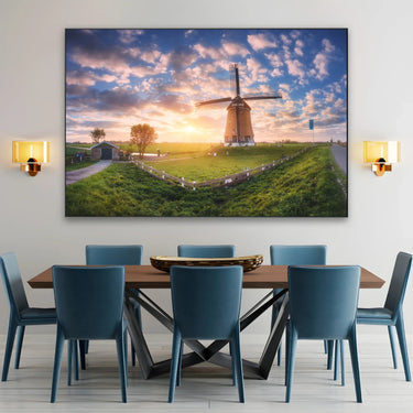 Quadro Stampa su Tela Sotto il cielo dei mulini - CupidoDesign