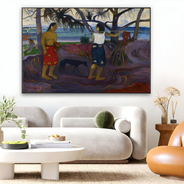 Quadro Stampa su Tela Sotto il Pandano, Paul Gauguin - CupidoDesign