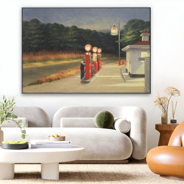 Quadro Stampa su Tela Stazione del Gas, Edward Hopper - CupidoDesign
