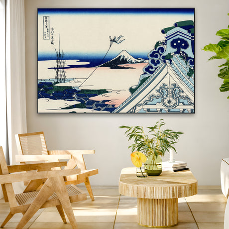 Quadro Stampa su Tela Tempio di Asakusa, Katsushika Hokusai - CupidoDesign