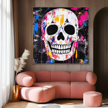 Quadro Stampa su Tela Teschio Colorato - CupidoDesign