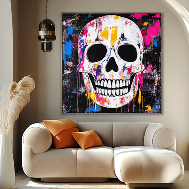 Quadro Stampa su Tela Teschio Colorato - CupidoDesign
