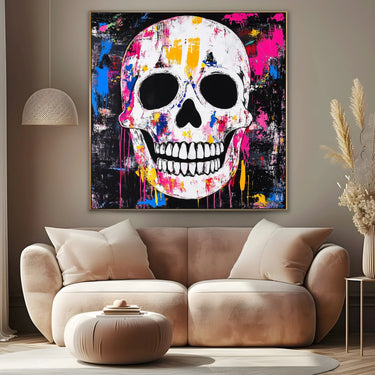 Quadro Stampa su Tela Teschio Colorato - CupidoDesign