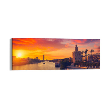 Quadro Stampa su Tela Torre del Oro al Tramonto, Siviglia - CupidoDesign