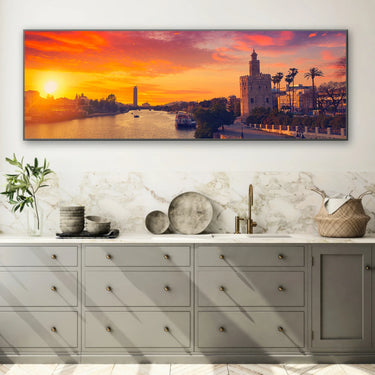 Quadro Stampa su Tela Torre del Oro al Tramonto, Siviglia - CupidoDesign