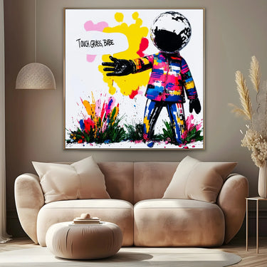 Quadro Stampa su Tela Touch Grass, Babe - CupidoDesign