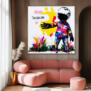 Quadro Stampa su Tela Touch Grass, Babe - CupidoDesign