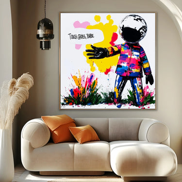 Quadro Stampa su Tela Touch Grass, Babe - CupidoDesign