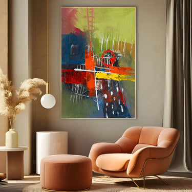 Quadro Stampa su Tela Tracce nel Verde - CupidoDesign