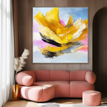 Quadro Stampa su Tela Trama Gialla - CupidoDesign