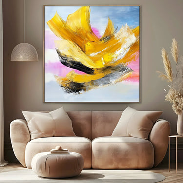Quadro Stampa su Tela Trama Gialla - CupidoDesign