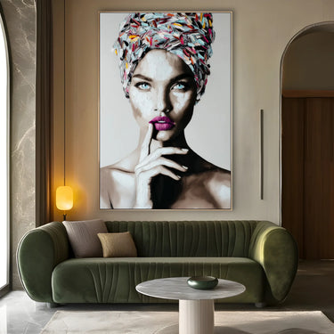 Quadro Stampa su Tela Turbante Dipinto - CupidoDesign