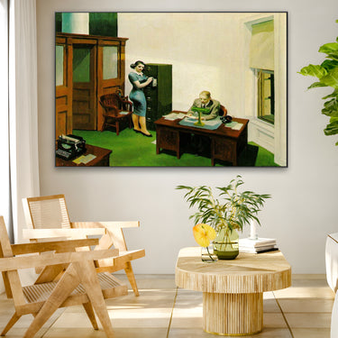 Quadro Stampa su Tela Ufficio di Notte, Edward Hopper - CupidoDesign