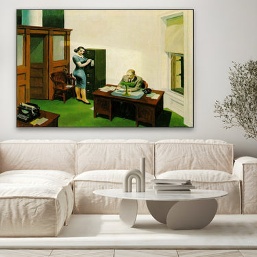 Quadro Stampa su Tela Ufficio di Notte, Edward Hopper - CupidoDesign