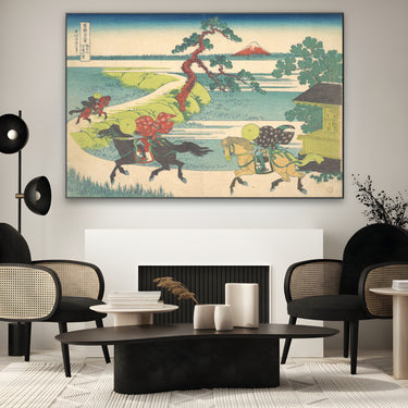 Quadro Stampa su Tela Veduta del villaggio di Sekiya sul fiume Sumida, Katsushika Hokusai - CupidoDesign