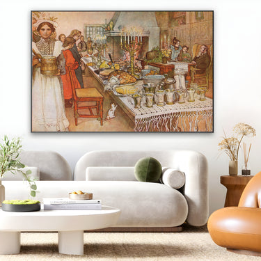 Quadro Stampa su Tela Vigilia di Natale, Carl Larsson - CupidoDesign