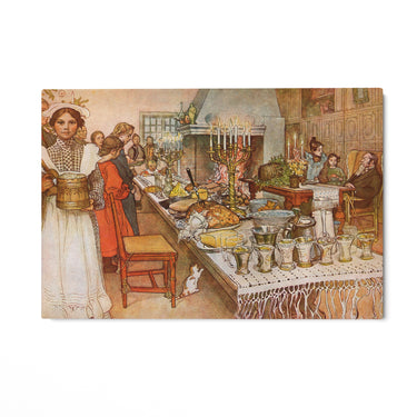 Quadro Stampa su Tela Vigilia di Natale, Carl Larsson - CupidoDesign