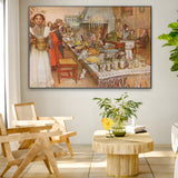 Quadro Stampa su Tela Vigilia di Natale, Carl Larsson - CupidoDesign