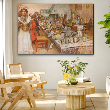 Quadro Stampa su Tela Vigilia di Natale, Carl Larsson - CupidoDesign