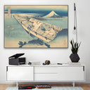 Quadro Stampa su Tela Vista di Fuji da una barca, Katsushika Hokusai - CupidoDesign