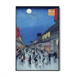 Quadro Stampa su Tela Vista notturna di Sarawaka, Utagawa Hiroshige - CupidoDesign