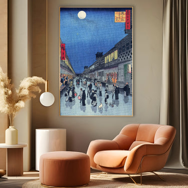 Quadro Stampa su Tela Vista notturna di Sarawaka, Utagawa Hiroshige - CupidoDesign