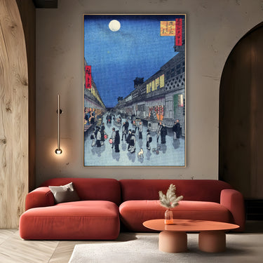 Quadro Stampa su Tela Vista notturna di Sarawaka, Utagawa Hiroshige - CupidoDesign
