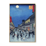 Quadro Stampa su Tela Vista notturna di Sarawaka, Utagawa Hiroshige - CupidoDesign