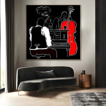 Quadro Stampa su Tela Whiskey e Contrabbasso - CupidoDesign