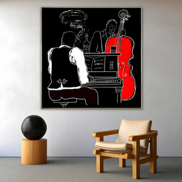 Quadro Stampa su Tela Whiskey e Contrabbasso - CupidoDesign