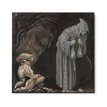 Quadro Stampa su Tela Witch and Boy, John Bauer - CupidoDesign